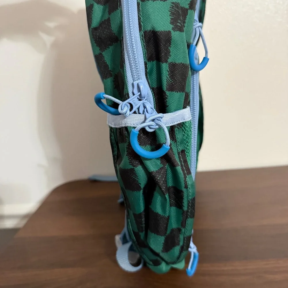 Cat & Jack Backpack Kids Green Black Checkered NWT Laptop Sleeve